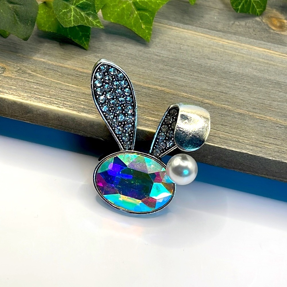 🌻 Vintage Rhinestone Rabbit Brooches - Picture 2 of 7